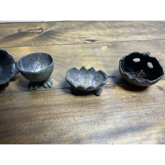 Set Of 2 Vintage Japanese Brass Owl Mid-Century Era Cast Iron - Picture 9 of 12